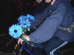 riding with flowers and chains