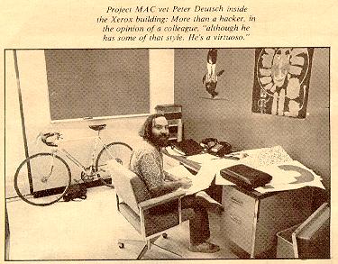 L. Peter Deutsch in his office at Xerox PARC, around 1972.